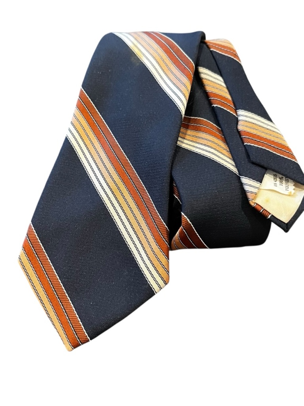 Vintage retro johnny carson tie black tan stripes